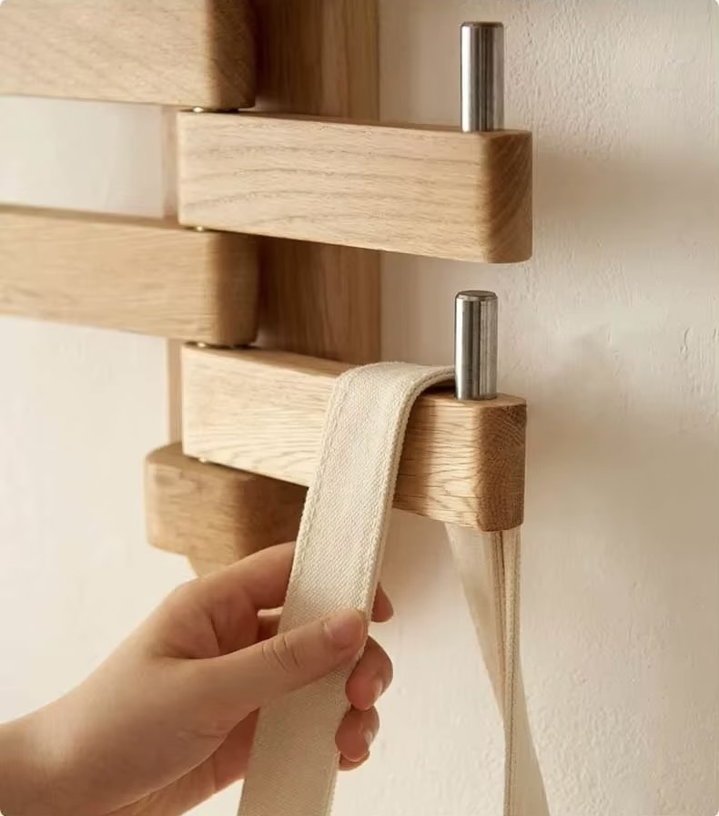 Room Coat Hanger     Solid Wooden Oak organizers for clothes Wall mounted hangers coat racks Entryway hallway bedroom dressing living rooms Gift in light wood