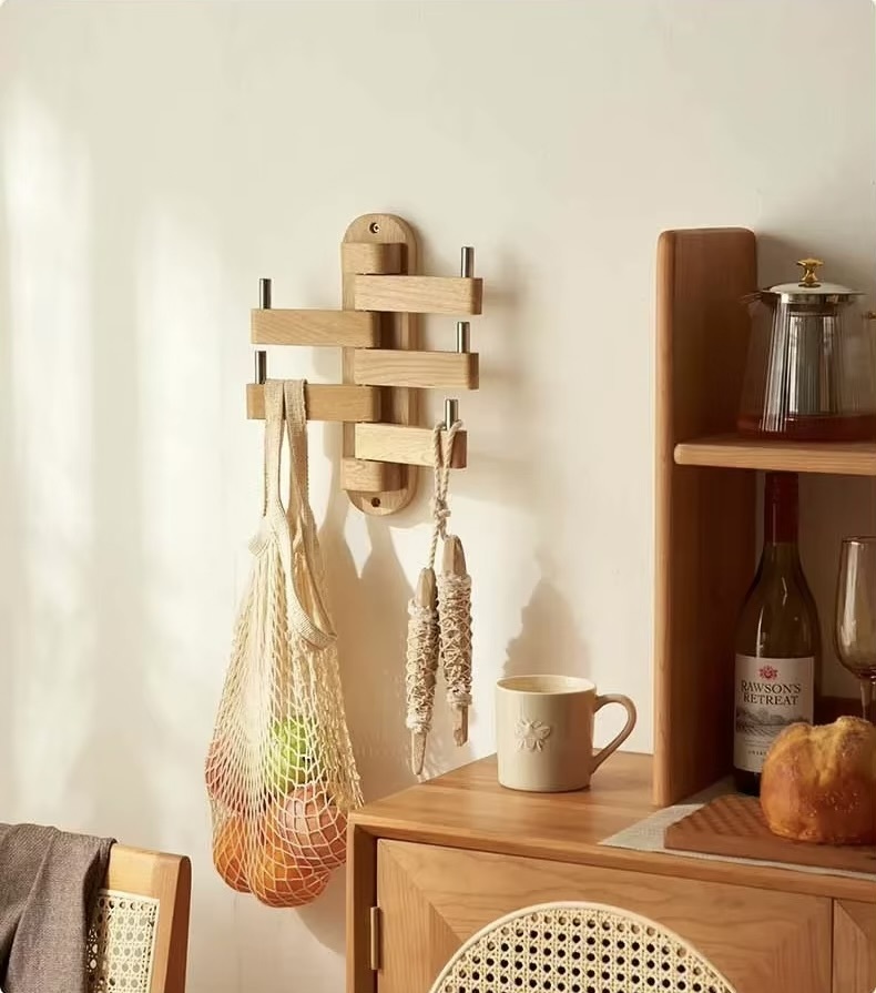 Room Coat Hanger     Solid Wooden Oak organizers for clothes Wall mounted hangers coat racks Entryway hallway bedroom dressing living rooms Gift in light wood