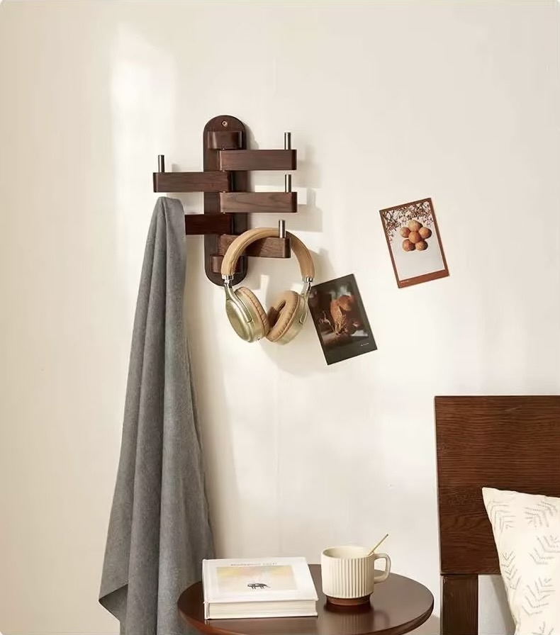 Room Coat Hanger     Solid Wooden Oak organizers for clothes Wall mounted hangers coat racks Entryway hallway bedroom dressing living rooms Gift in dark wood