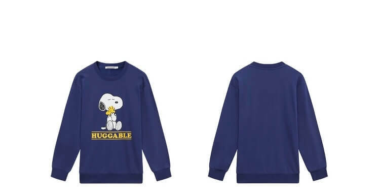 Graphic Crewneck Sweatshirt    Genderful Unisex anywear Men’s Women’s Spring Kawaii Pullover Crew neck Round 0-Neck banded Huggable Cartoon Snoopy Peanuts Printed Long Sleeves Loose Fitting Mens womens Tops Sweatshirts for petite-, tall-, plus- size man woman in blue