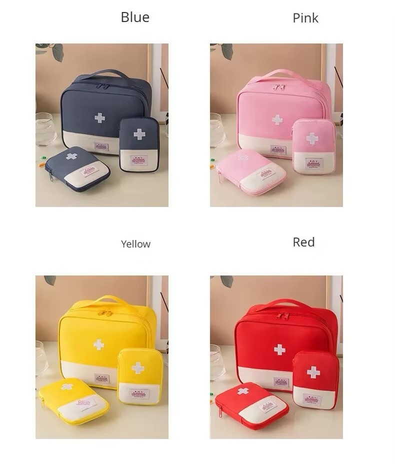 First Aid Travel Bag   Portable multifunctional organizer Lightweight bags for outdoor camping vacation travel getaway holiday and Home medicine storage pouches medical kits organizers in Red, Yellow, Pink, Blue