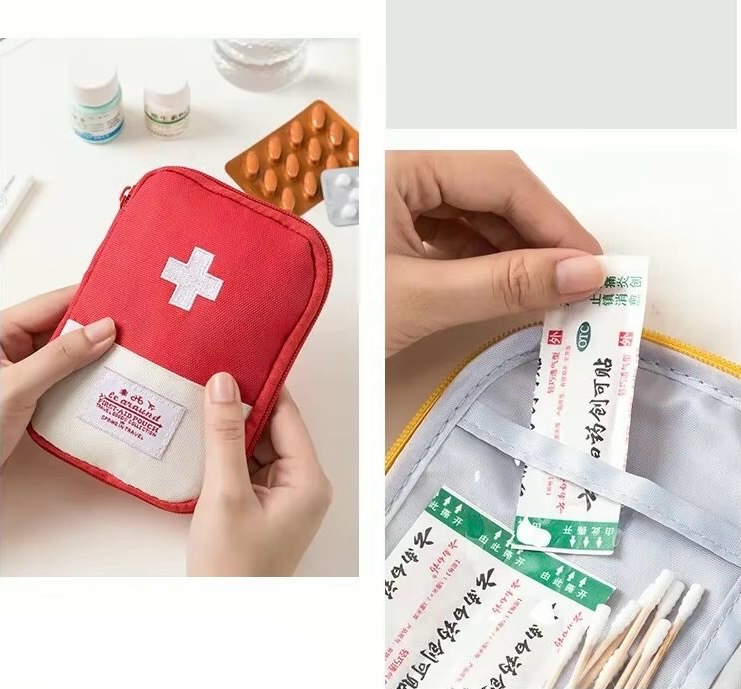First Aid Travel Bag   Portable multifunctional organizer Lightweight bags for outdoor camping vacation travel getaway holiday and Home medicine storage pouches medical kits organizers in Red, Yellow, Pink, Blue