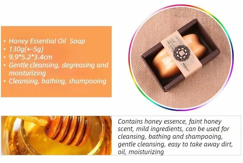 130g Honey Soap Bar Goats Essential Oil bathroom toiletries for cleansing, bathing and shampooing