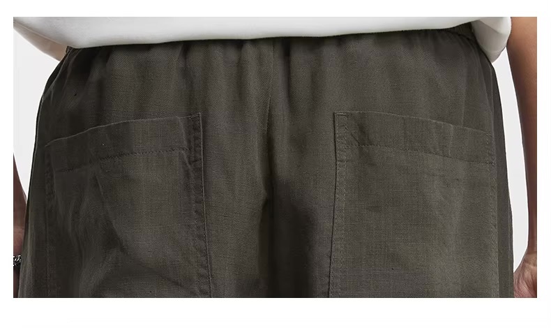 Men&rsquo;s man mens petite-, tall-, plus-, size Lyocell Casual Spring Summer Moisture-absorbent And Quick-drying Linen Thin Wide-leg Pants in brown