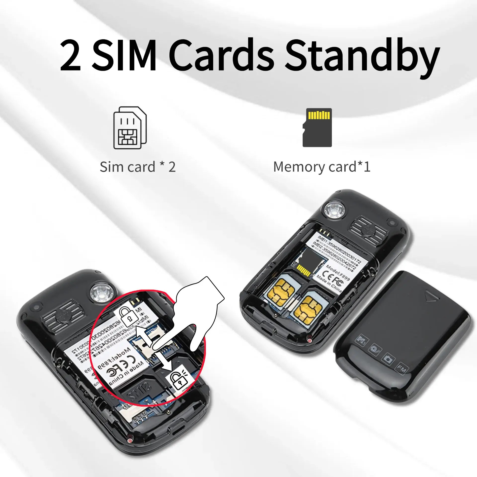 Senior Flip Big Button Dual Display Mobile Phone For Elderly Two SIM Card Large Button Speed Dial Flashlight FM Radio Push Button SOS Call cellular phones in black, red