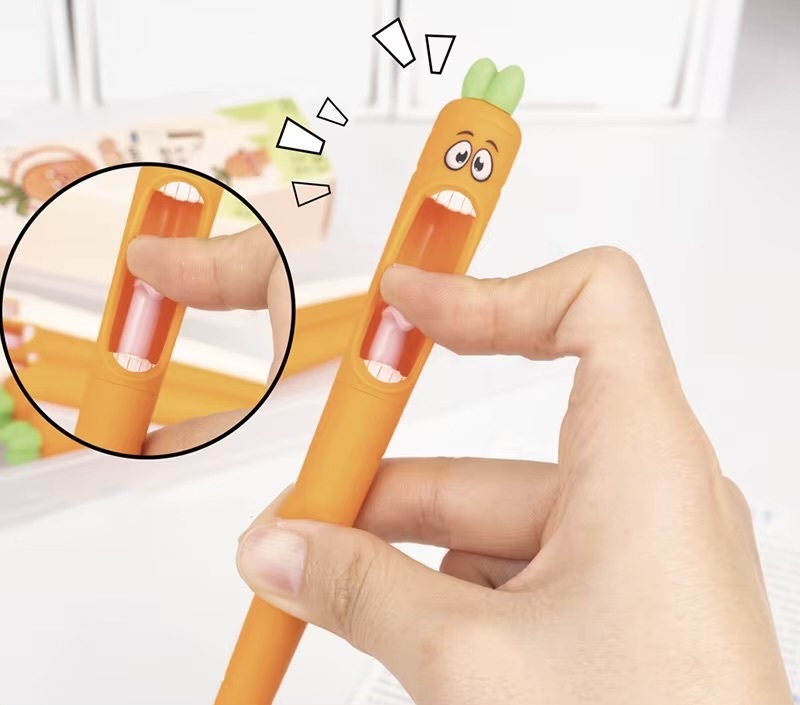 Office Home School Creative Carrot Funny Recreation Cute Kawaii Gel Pen  stationery accessory writing accessories in orange