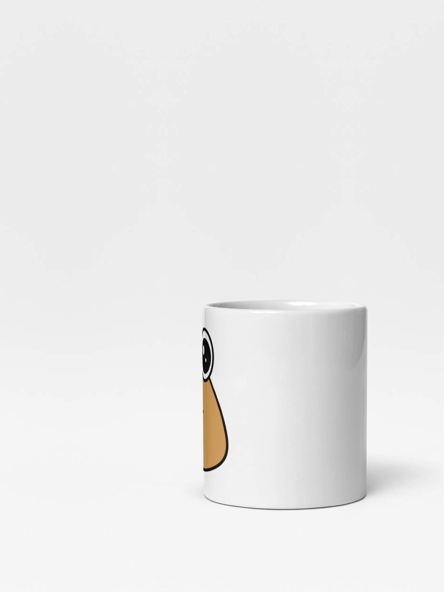 Glossy Pou Cute Mug    Japan cartoon Roblox character drinks cup coffee, tea, juice, milk drinking cups miteigi branded product item tumblers ceramics in white with brown ink multicolor pattern Ceramic Anime Gifts girls boys gen z generation A Japanese manga characters souvenirs mugs