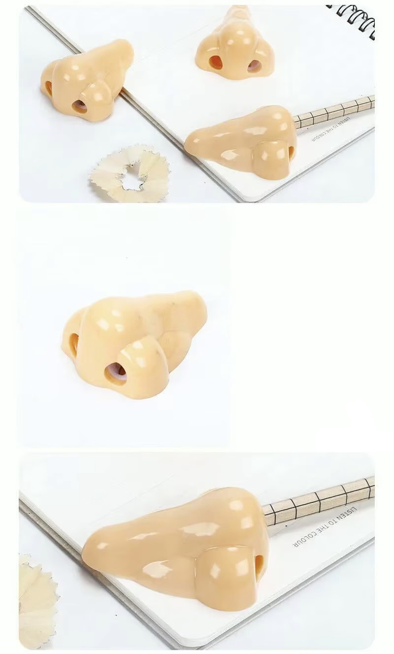 Office school home Kawaii Creative Nose Cartoon Pencil Sharpener Eraser Supplies Gift Cute Stationery Accessories in natural light skin color