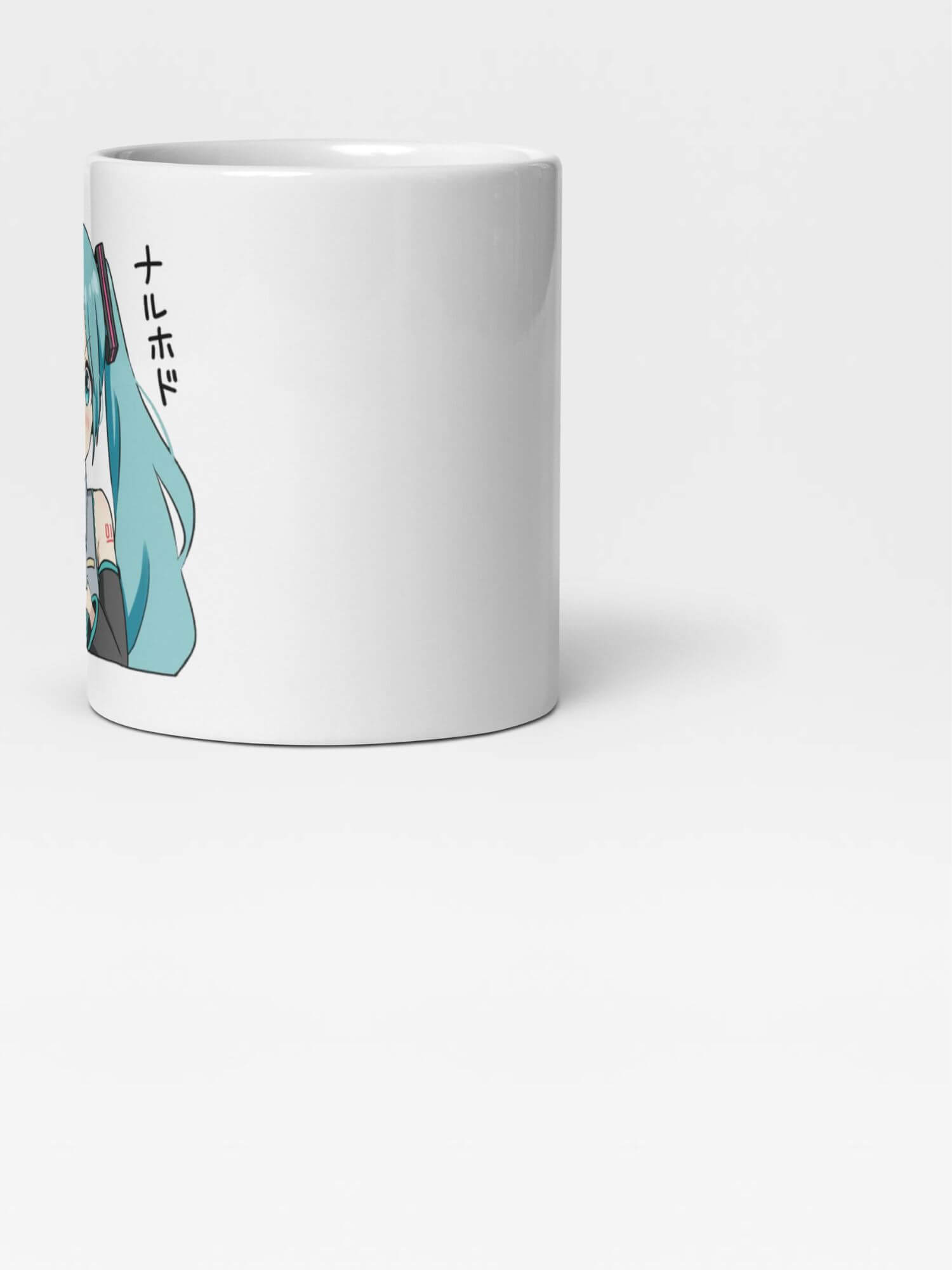 Hatsune Miku Bright Idea Mug      Cartoon female teens character glossy drinks cup coffee, tea, juice, milk drinking cups miteigi branded product item tumblers ceramics in white with blue green multicolor pattern Ceramic Anime Gifts girls teenagers y2k generation Japanese mugs