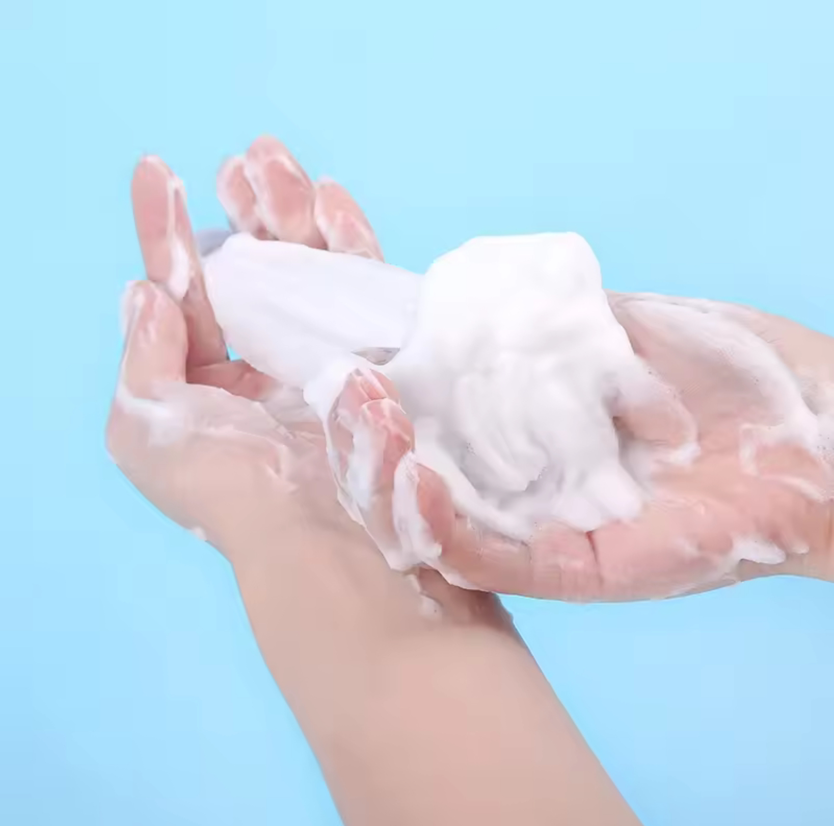 Japan Soap Foaming Net       Cleansing Bath shower face body wash soaps Blister bubble bath mesh nets Home accessory in white with pink bathing washing tool Bathroom accessories