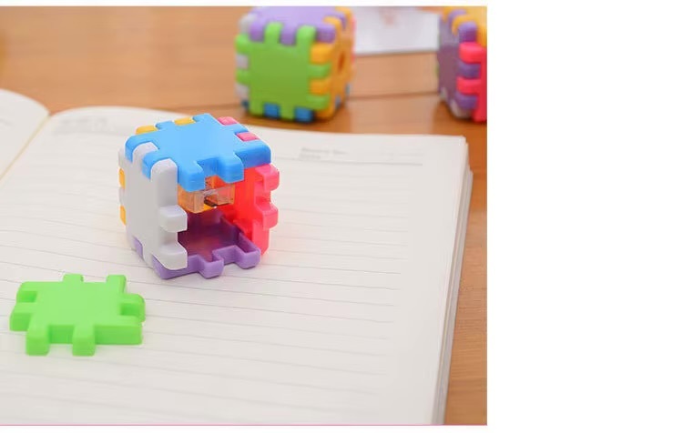 Office school home study room Kawaii Creative Blocks Pencil Sharpener Stationery accessory Supplies Novelty Gift Cube sharpeners Funny accessories in multi color