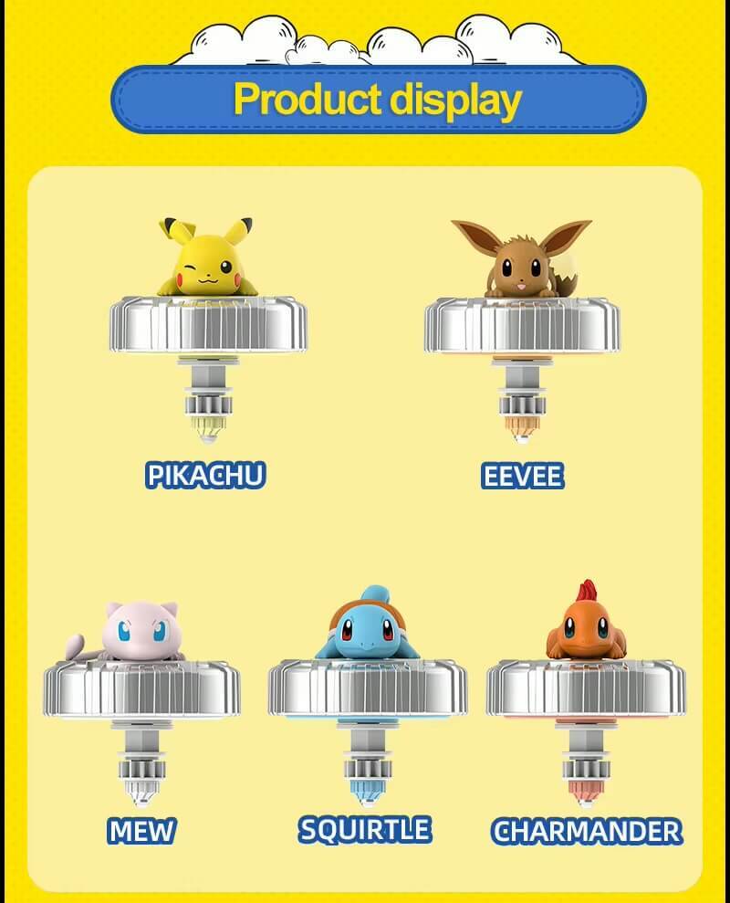 Original Pokemon Pikachu Spinning Top Arena Cartoon Anime Figure Pull Monster Elf Ball Go Battle Game Boy Girl Kids Child children’s Birthday Gift, Pikachu-, Eevee-, Mew-, Squirtle-, Charmander-, unboxed, boxed TAKARA TOMY toys