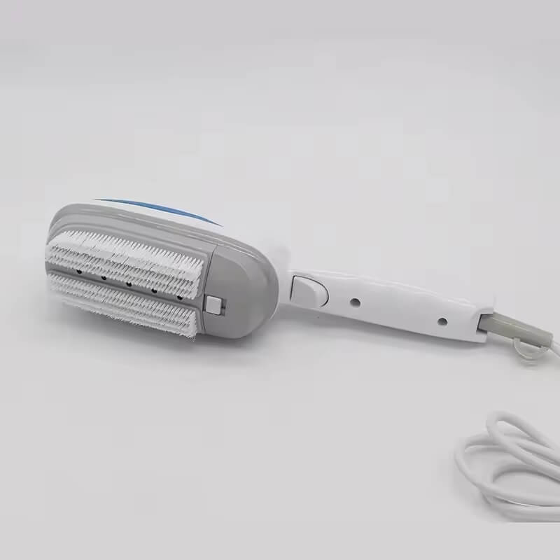Portable mini Garment Steamer, Horizontal and Vertical 800W Effortless Wrinkle Removal clothing, for travel and home clothes steamers in white with blue accent