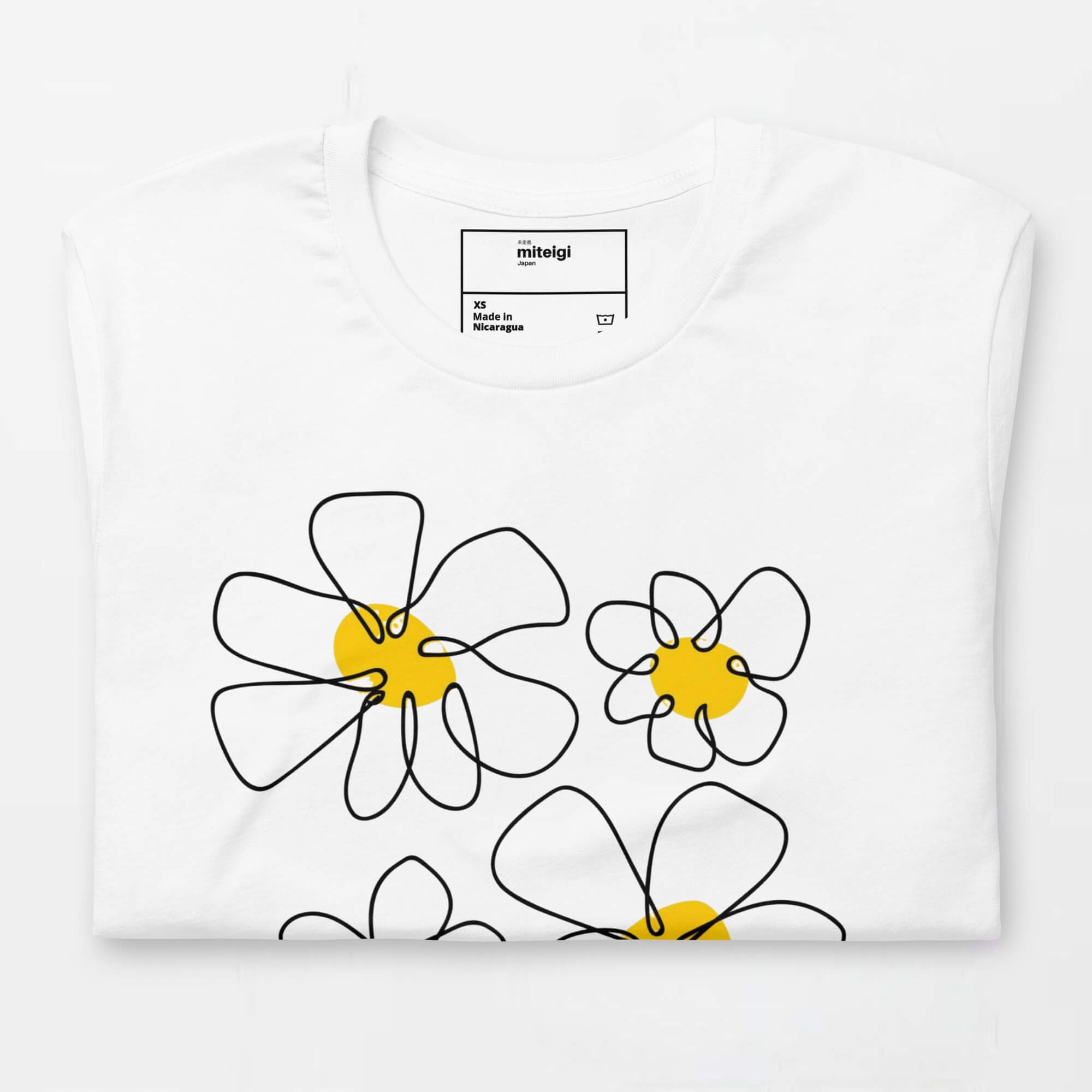 Bella + Canvas Logo Crewneck T-Shirt     Unisex anywear Women’s Men's Short Sleeves o-neck Japanese Casual Solid Color Cartoon floral letter print Logo Branded product item Beach travel vacation holiday getaway womens mens crew neck round Tops T-Shirts for petite, tall-, plus-, size man woman flowers tees in white with yellow design