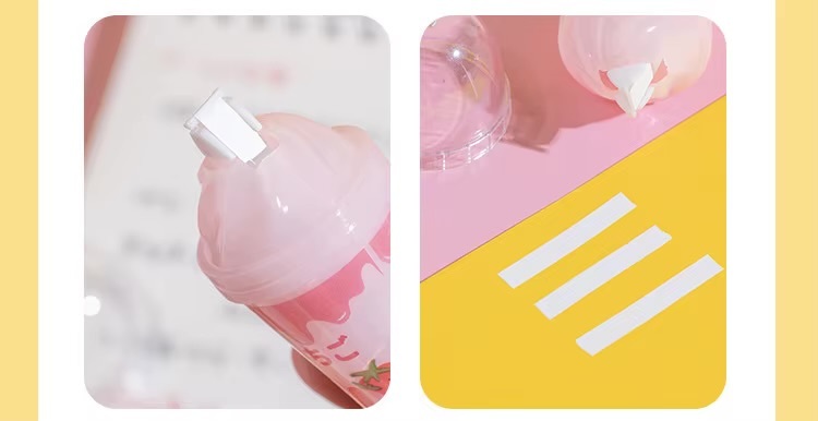 Office School Home study room Kawaii Cute Juice Ice Cream Correction Tape Stationery School Bottle Correctors supplies accessories Erasers supply accessory in avocado, orange, strawberry strawberries