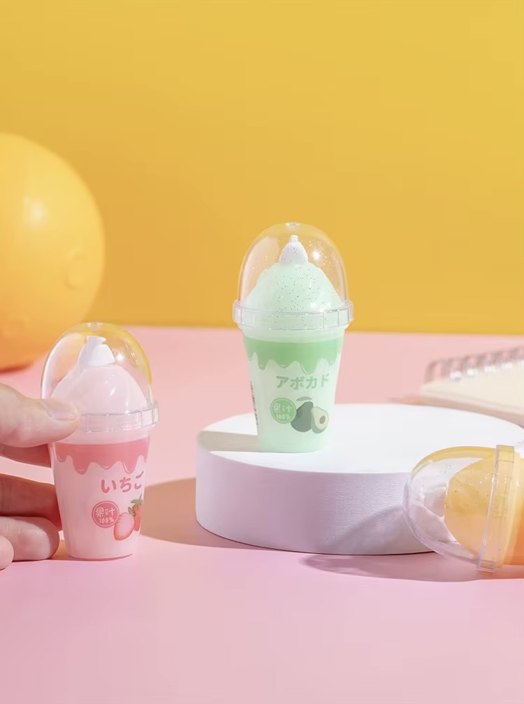 Office School Home study room Kawaii Cute Juice Ice Cream Correction Tape Stationery School Bottle Correctors supplies accessories Erasers supply accessory in avocado, orange, strawberry strawberries