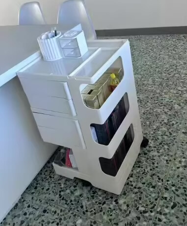 Living Room Bedroom Kitchen Office Multifunctional Rotatable drawer Wind Bedside Trolley Snacks Cosmetics cleaning products Shelves Sundries Storage Cabinets 2-, 3-, layer drawers on castor wheels with top divider compartmentalized shelf shelving in cream color 2-, 4-, Drawers