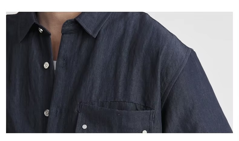 Men’s man mens petite-, tall-, plus-, size Japanese style Loose Casual Short Sleeves half sleeves turn-down collar patch chest pocket button-up Cargo Shirt plus and elasticated mid-rise waist with drawcord drawstring slant slit side pockets Shorts 2 Piece Sets Suits Cityboy wfh office workwear Work 2-Piece Outfit Streetwear Fashion Daily Commute Top Shirts in dark blue