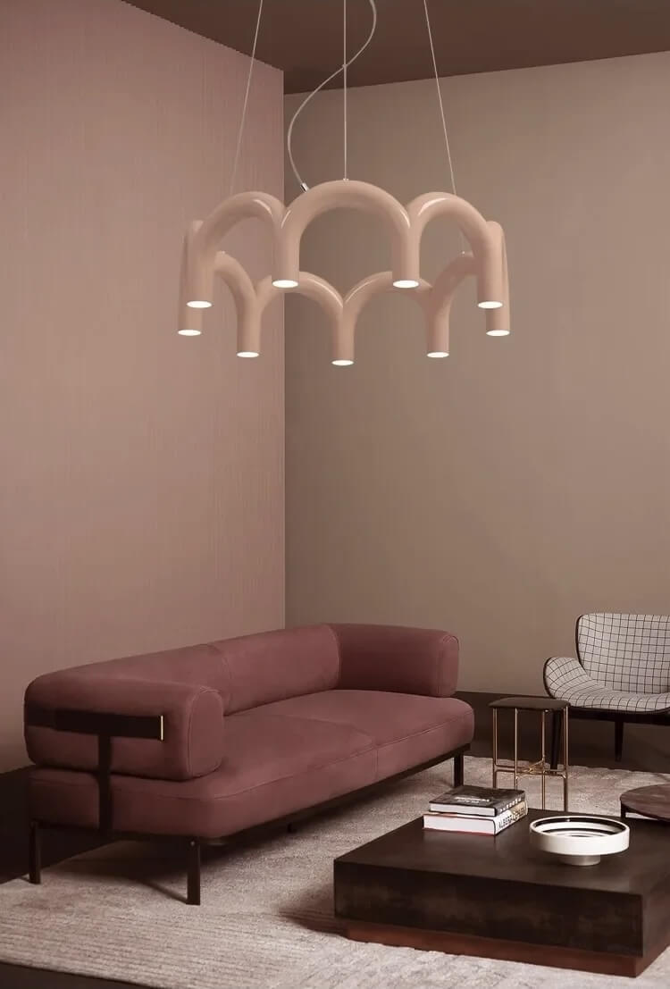 Modern U-shaped Chandelier Bedroom Kitchen Designer Bar Long Lamps Restaurant Decoration Lighting chandeliers in circular-, round-, dusk orange
