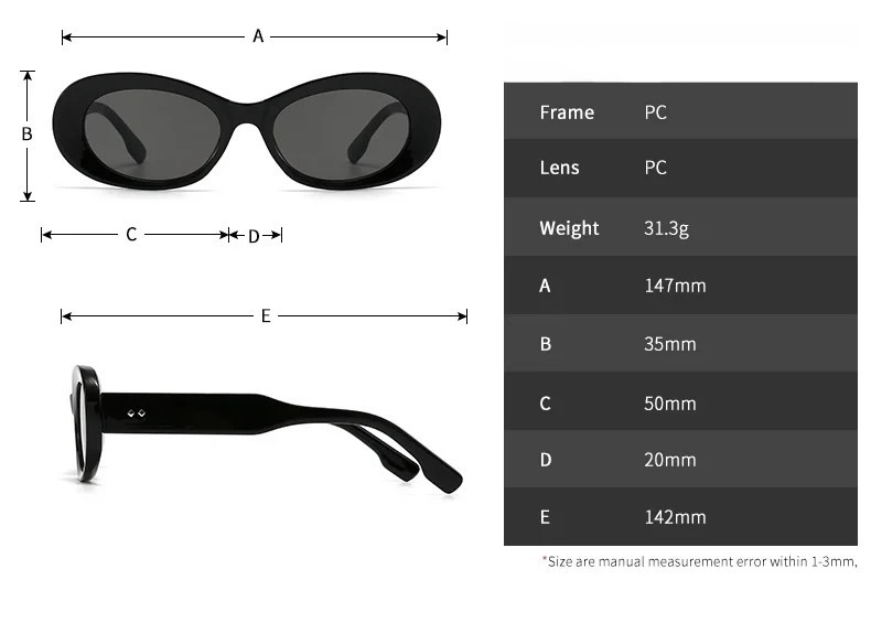 Designer Oval Sunglasses