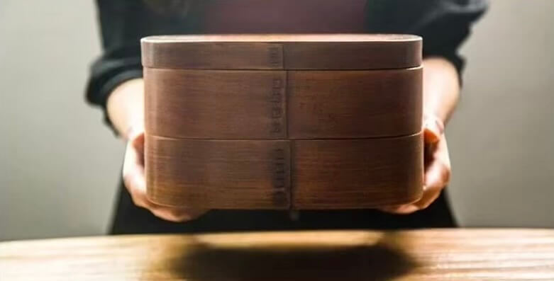 Japanese Double Layer Wooden Bento Lunch Box Student Lunchbox Double Layer Tableware Set Sushi Food Container boxes in natural brown color