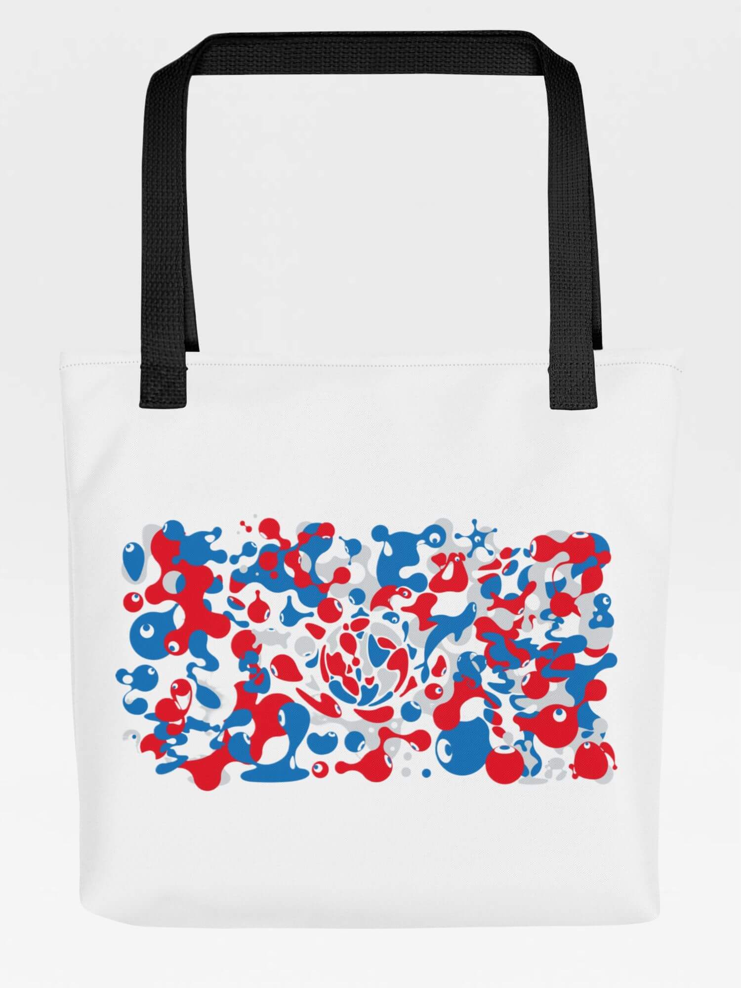 Osaka Expo 2025 Motif Tote Bag        Japanese graphic elements Myaku-Myaku character Branded product item Beach travel vacation holiday getaway everyday use luggage baggage Kansai Japan bags in white with red blue characters logo design souvenirs