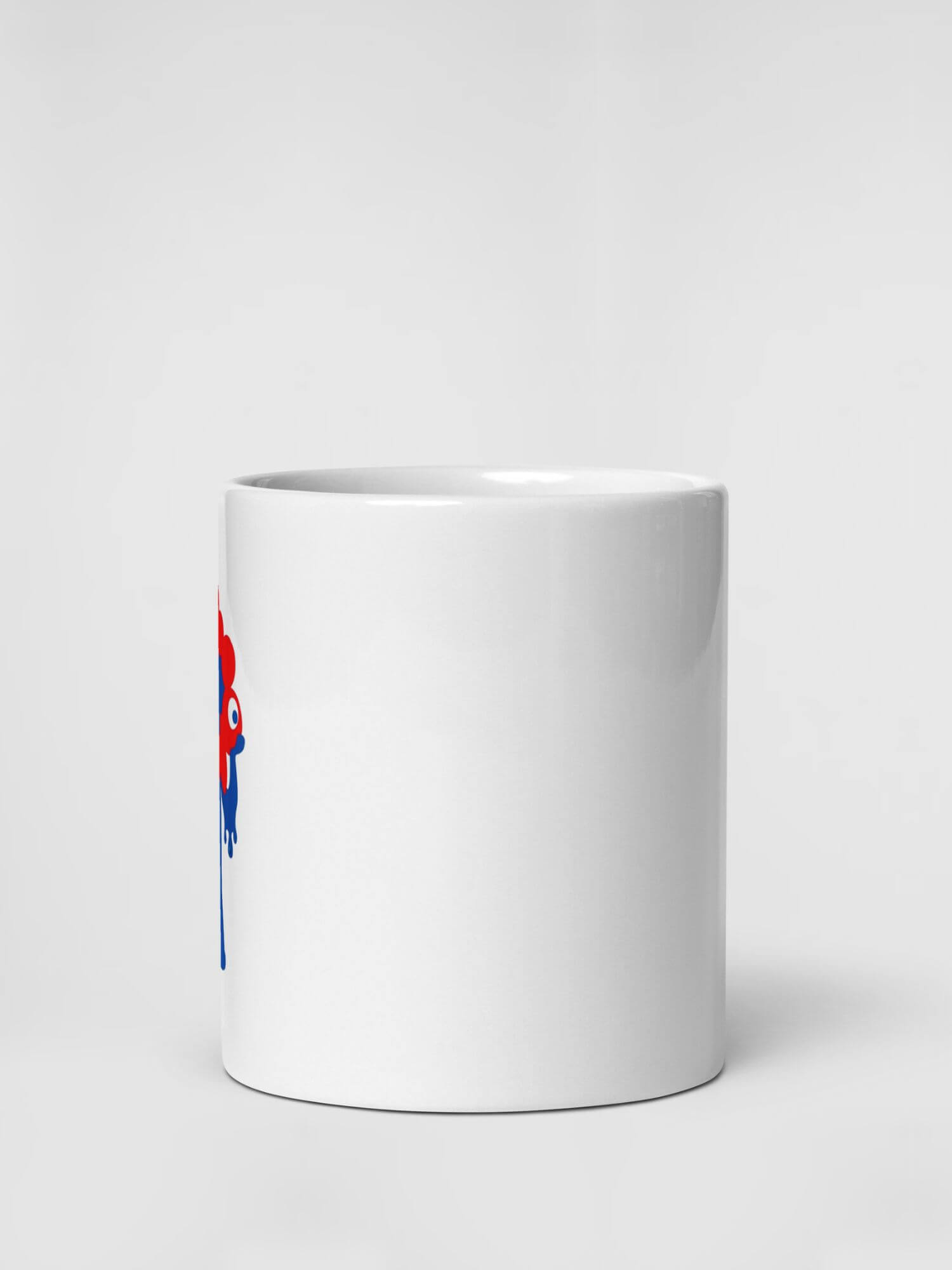 Osaka Expo 2025 Myaku-Myaku Mug        Japanese graphic elements Myaku-Myaku character Branded product item drinks cup coffee, tea, juice, milk drinking cups ceramics in white with red blue characters logo design pattern Ceramic Anime Gifts Kansai Japan manga souvenirs mugs