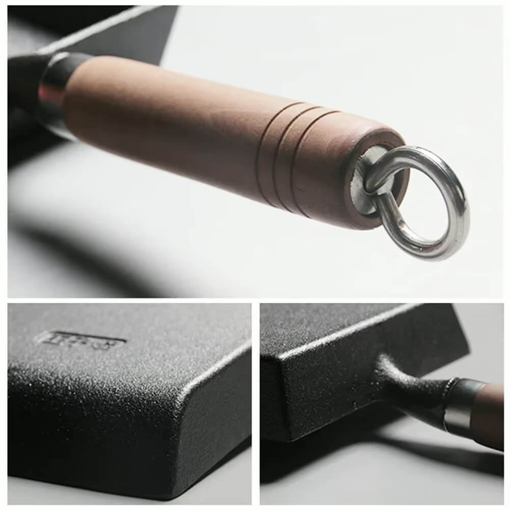 Japanese Style Thickened Tamagoyaki Cast Iron No Coating Kitchen Frying Pan Omelette Heat Resistant Rectangle Individual cookware in black with brown