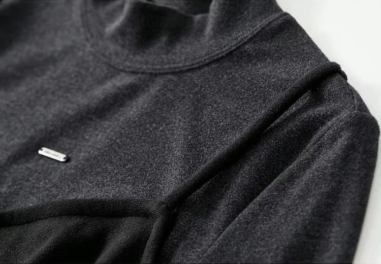 2-in-1 Knitted Dress    Women’s Elegant half high mockneck collar and square neck  A-line spaghetti straps long sleeves fitted black knit style for woman Winter warm womens Nico And… Letter metal pin mid-calf long midi Dresses Petite-, tall-, plus-, size #144L57169