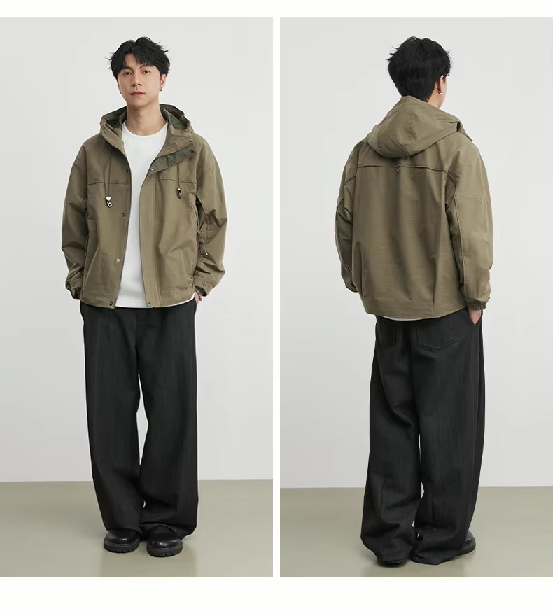 Men&rsquo;s man mens petite-, tall-, plus-, size Light Travel Hooded Jacket Workwear Streetwear Premium Trendy Spring Summer Fall Autumn Jacket Outerwear outdoor camping Outwear Jackets in brown