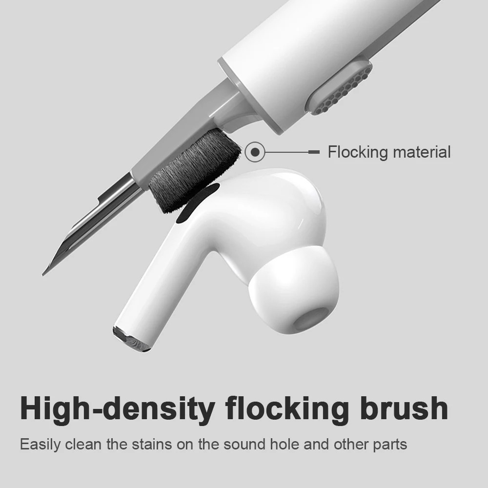 3 In 1 Cleaner Kit for Apple AirPods Pro 3 2 1 Bluetooth earphones cleaning cell smartphone tool with durable earbuds case, cleaner brush pen kits in white