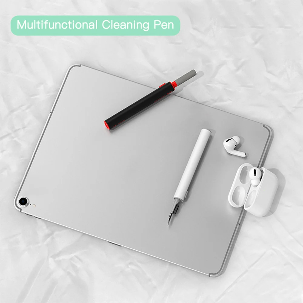 3 In 1 Cleaner Kit for Apple AirPods Pro 3 2 1 Bluetooth earphones cleaning cell smartphone tool with durable earbuds case, cleaner brush pen kits in white