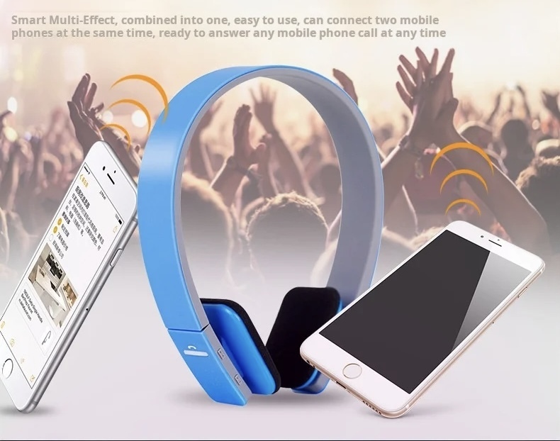 BQ618 Wireless Bluetooth Earphones Microphone Headset Personalized Sports And Gaming Earphones Call answering Suitable For IOS and Android headsets in blue