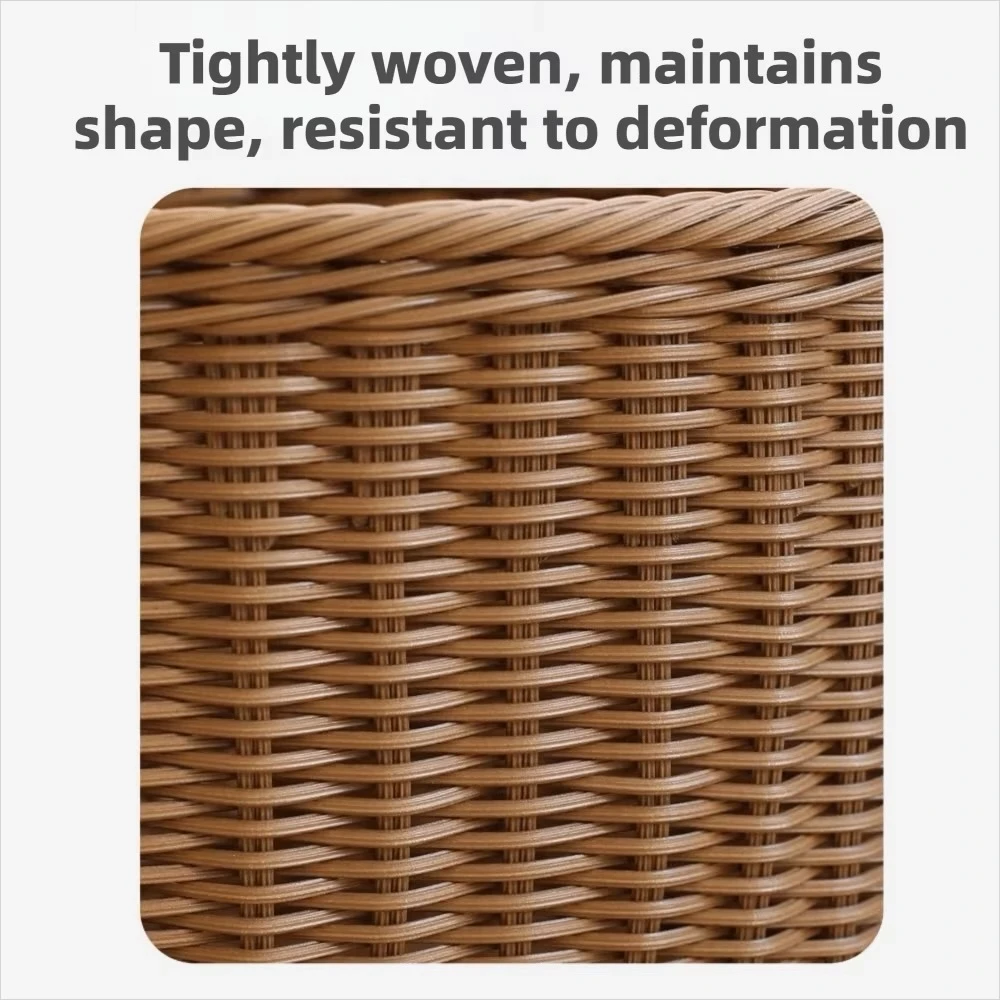 Light Luxury High-quality handcrafted triangular wicker rattan corner storage basket Laundry Miscellaneous baskets organizers in natural brown color