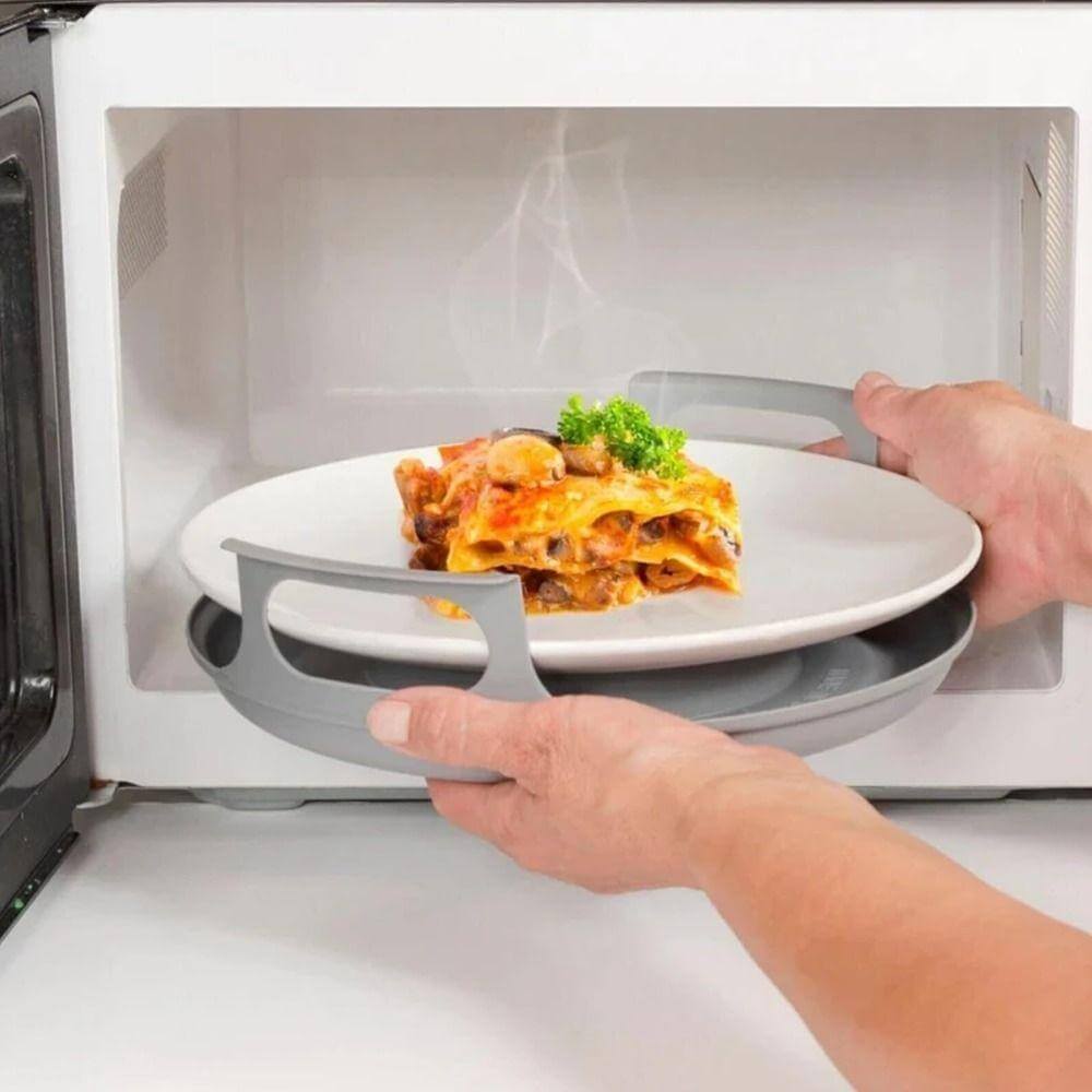 Practical microwave tray with handles for plates, bowls Kitchen Office Restaurant Bar accessory tools KitchenAid accessories in Gray grey