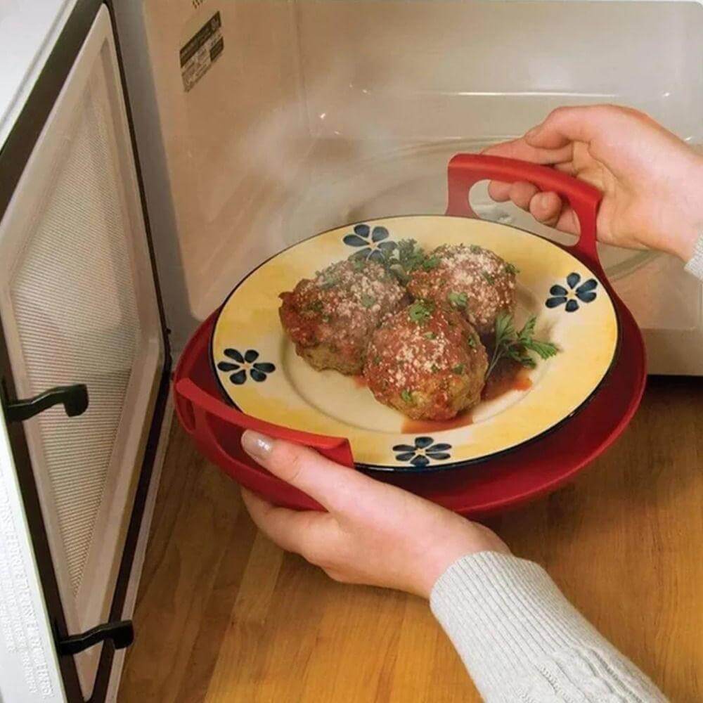 Practical microwave tray with handles for plates, bowls Kitchen Office Restaurant Bar accessory tools KitchenAid accessories in Gray grey