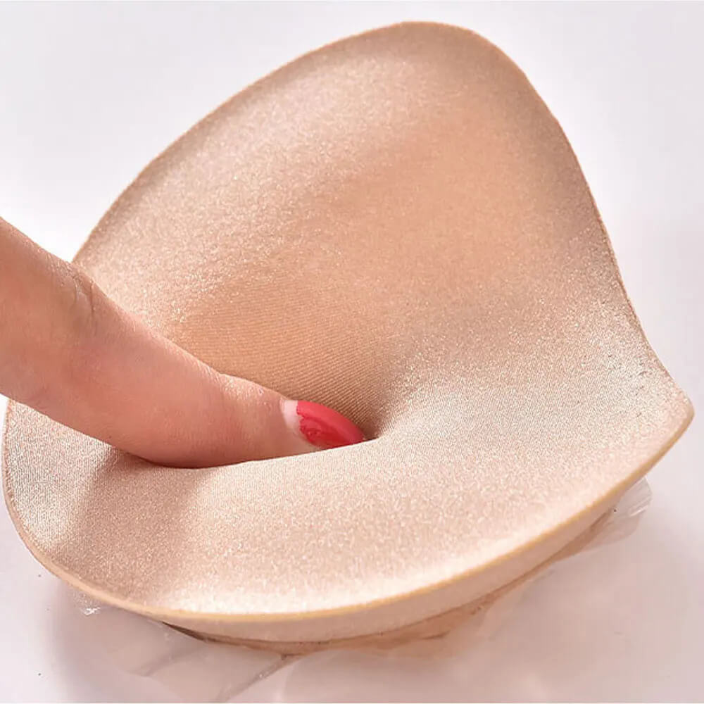 Women’s 1 Pair Padded Bust Pads Swimsuit Bikini Pad Paste Small Bust Thicker Padding Breathable Insert Sponge Bra Self-adhesive Invisible Chest Pads inserts for woman in natural beige tan, black color Womens intimates