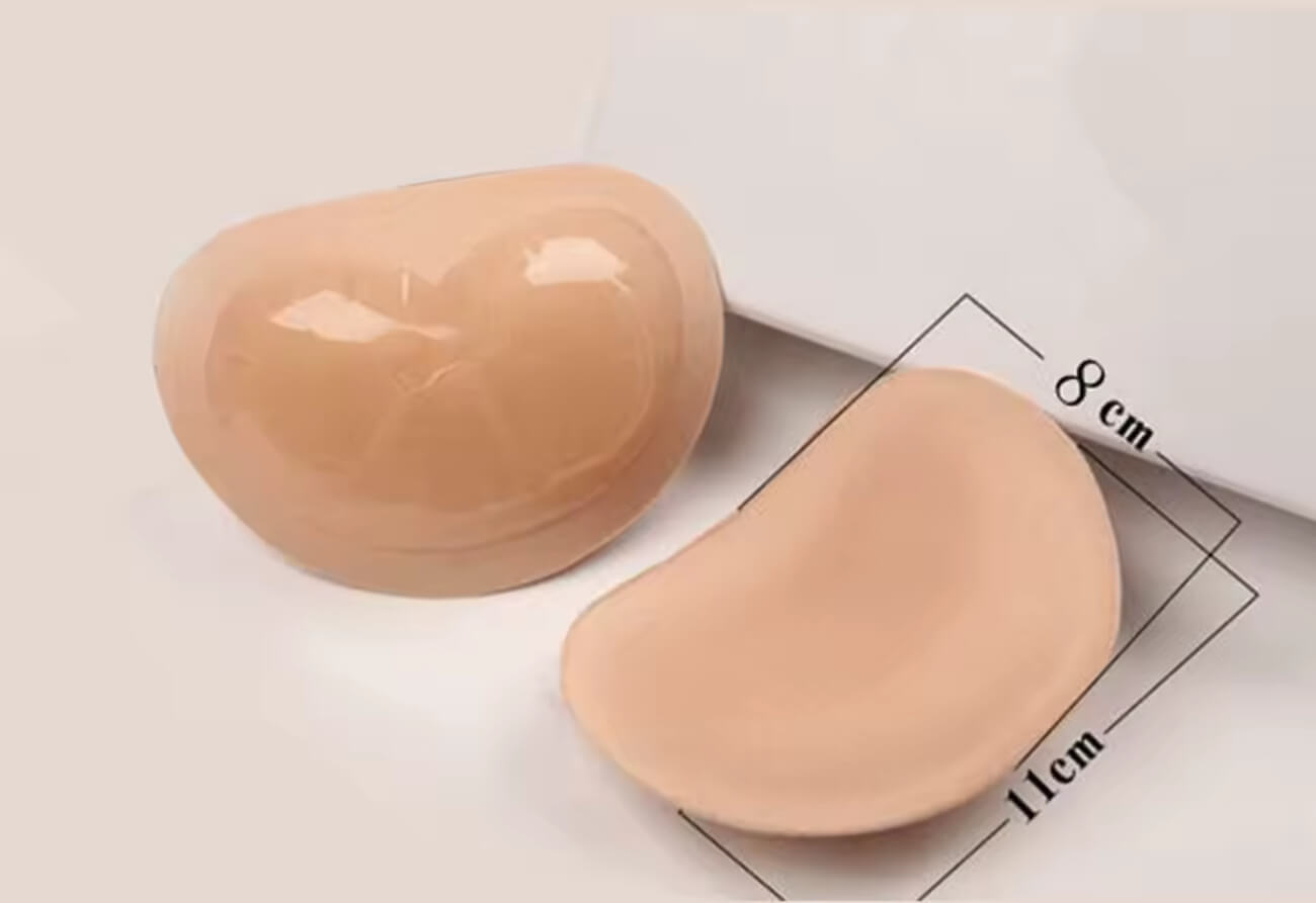 Women’s 1 Pair Padded Bust Pads Swimsuit Bikini Pad Paste Small Bust Thicker Padding Breathable Insert Sponge Bra Self-adhesive Invisible Chest Pads inserts for woman in natural beige tan, black color Womens intimates