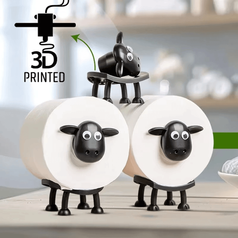 Cute Shawn the black Sheep Dog Shape Toilet Tissue Rack Free Standing Storage Roll Paper Holder Animal Shape Decorative Toilet Paper Racks fun gifting gifts
