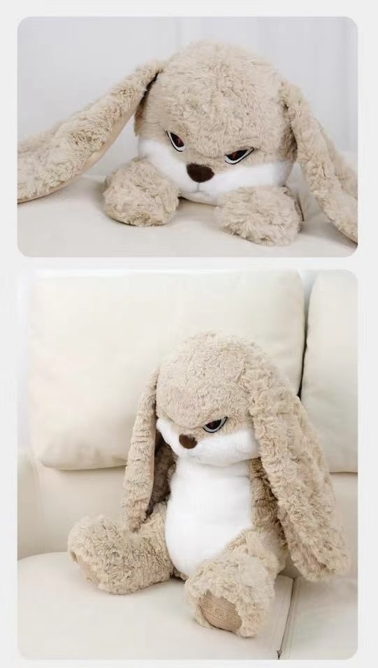 Angry Rabbit Plush Doll 35/45/65cm Large Size Cute Toys Girls Boys Animal Plushie Kawaii Room Decor Toy Dolls Soft Throw Pillow Christmas Gifts Toys