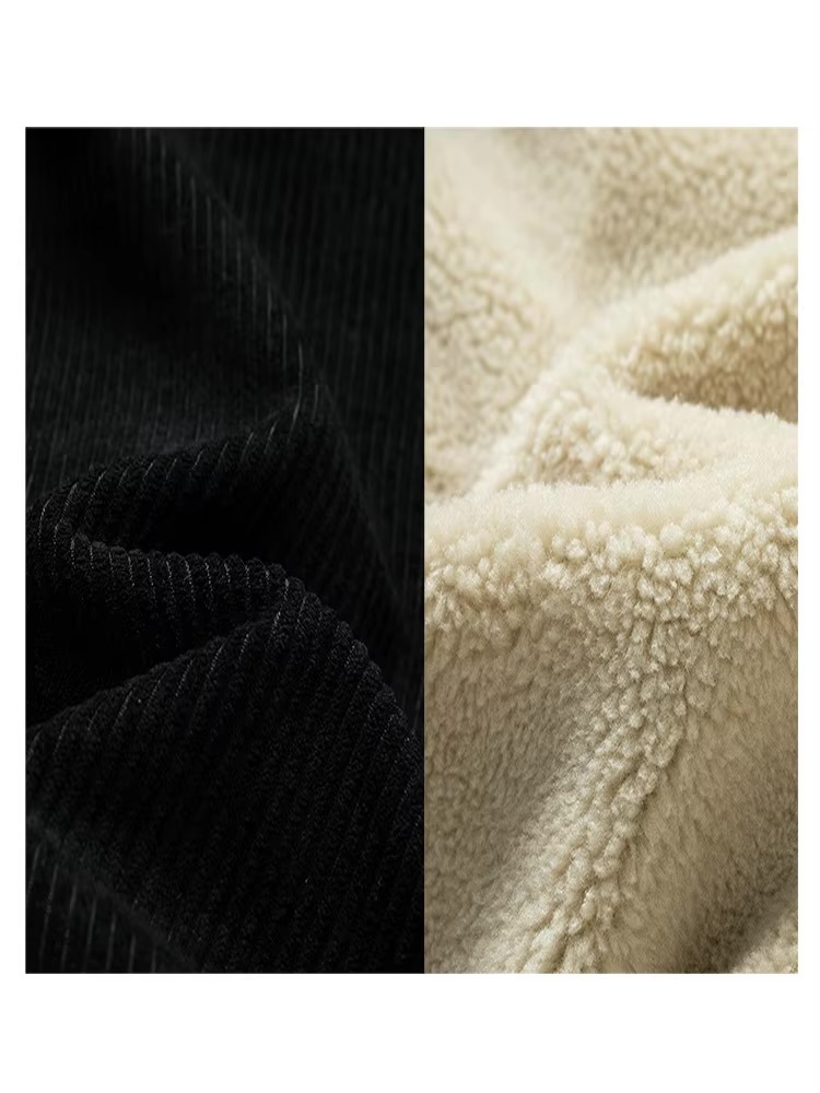 Men’s man mens petite-, tall-, plus-, size Trending corduroy Light Travel Workwear Streetwear Trendy Spring Summer Fall Autumn lined Chore Jacket Outerwear outdoor camping Outwear Jackets in black with cream