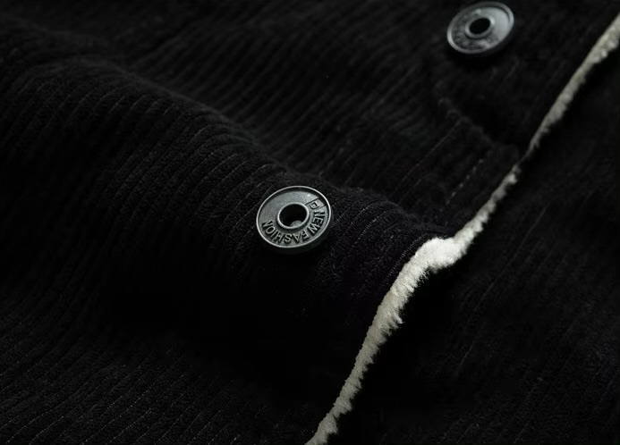 Men’s man mens petite-, tall-, plus-, size Trending corduroy Light Travel Workwear Streetwear Trendy Spring Summer Fall Autumn lined Chore Jacket Outerwear outdoor camping Outwear Jackets in black with cream