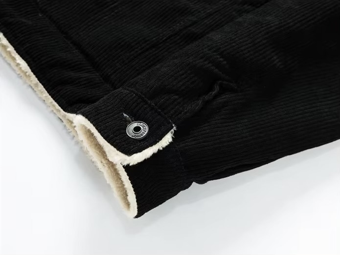 Men’s man mens petite-, tall-, plus-, size Trending corduroy Light Travel Workwear Streetwear Trendy Spring Summer Fall Autumn lined Chore Jacket Outerwear outdoor camping Outwear Jackets in black with cream