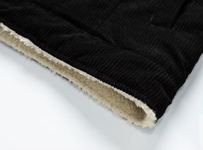 Men’s man mens petite-, tall-, plus-, size Trending corduroy Light Travel Workwear Streetwear Trendy Spring Summer Fall Autumn lined Chore Jacket Outerwear outdoor camping Outwear Jackets in black with cream