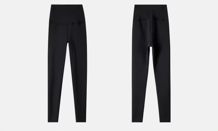 Slim Fit Leggings     Women’s high rise elastic waist honeycomb hip lift thick beige fleece lined Knit Pencil pants for woman in black Female womens basic spring petite-, tall-, plus-, size commute fashion office wfh workwear knitted clothing #W44K58691