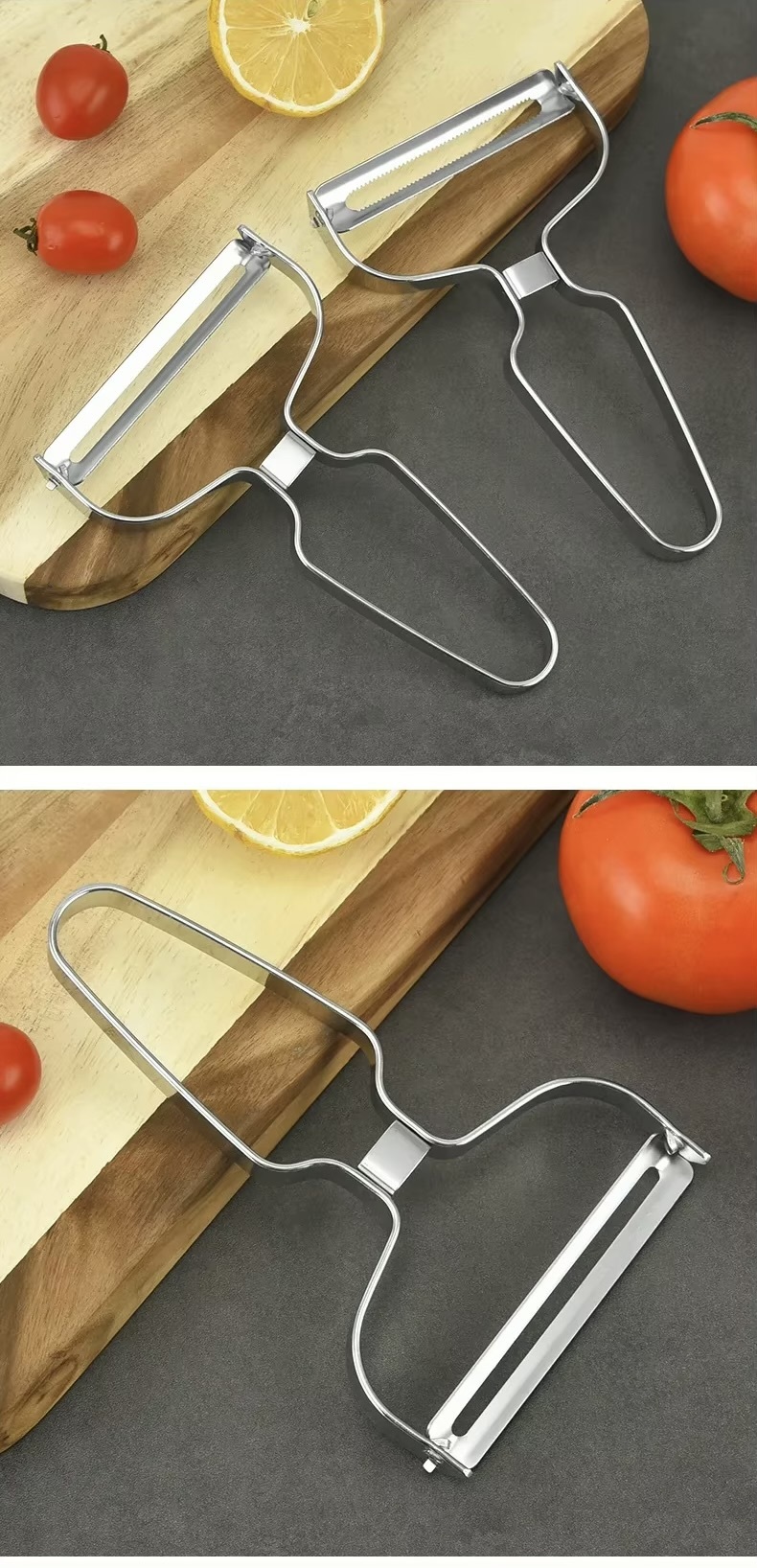 Thin Slice Pairing Knife  Stainless steel paring knives Radish slicing large thin slices Potato peeling tools vegetables slicers accessory aids gadgets Kitchen cooking graters shredders accessories food peelers serrated and flat edge in silver color