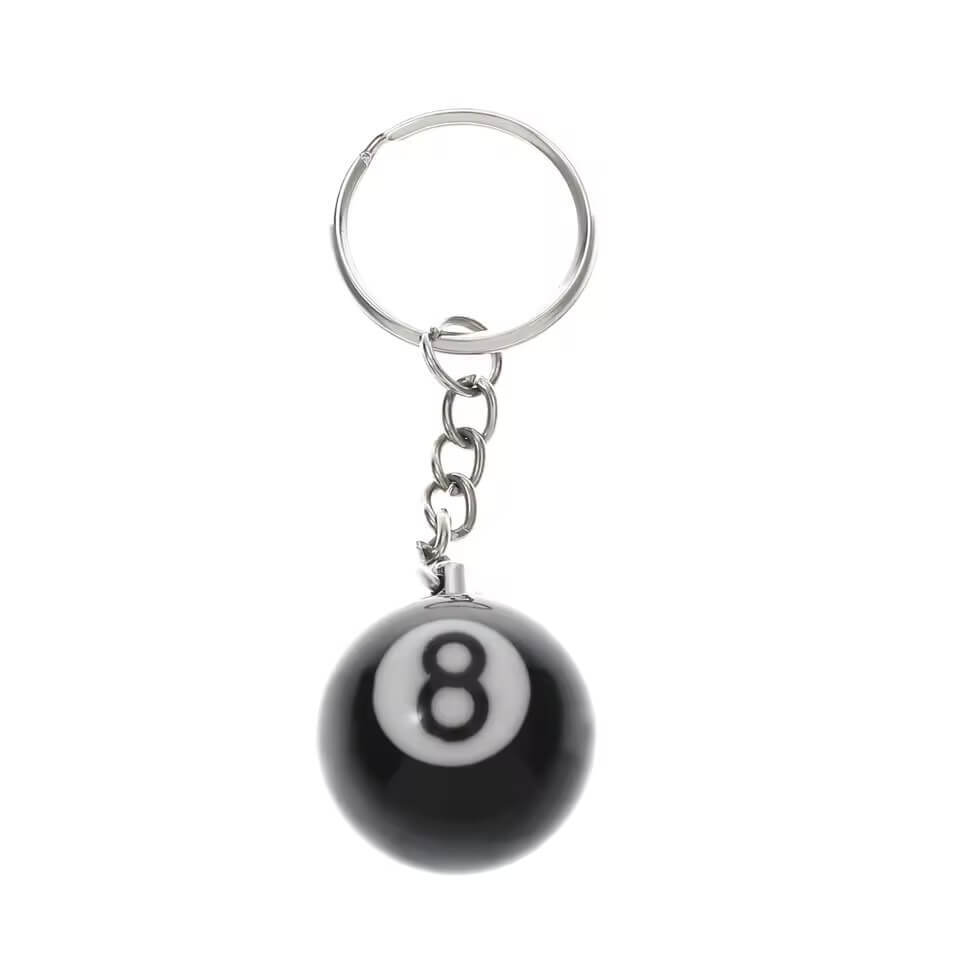 Fashion Creative 8-Ball Billiard Pool Keychain Table Ball Key Ring Lucky Black No.8 Key Chain 25mm Resin Ball Jewelry Gift