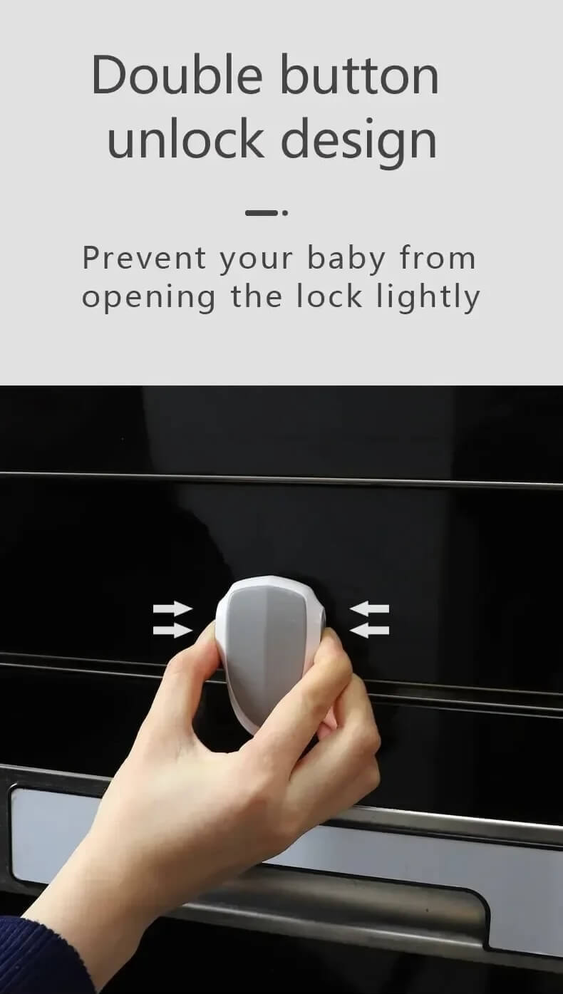 Child Safety Oven Lock ABS material high temperature resistant simple installation No tools required Baby protection safety locks in Gray grey with white