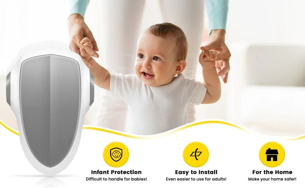 Child Safety Oven Lock ABS material high temperature resistant simple installation No tools required Baby protection safety locks in Gray grey with white