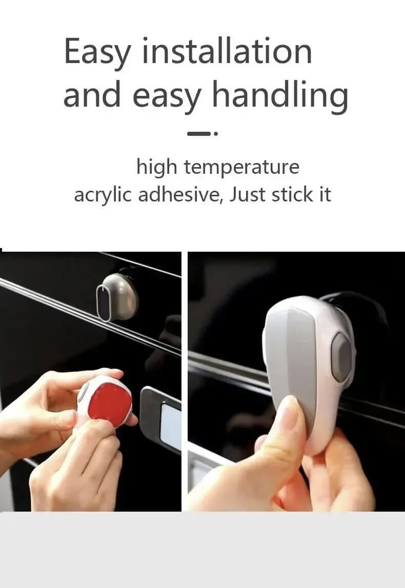 Child Safety Oven Lock ABS material high temperature resistant simple installation No tools required Baby protection safety locks in Gray grey with white